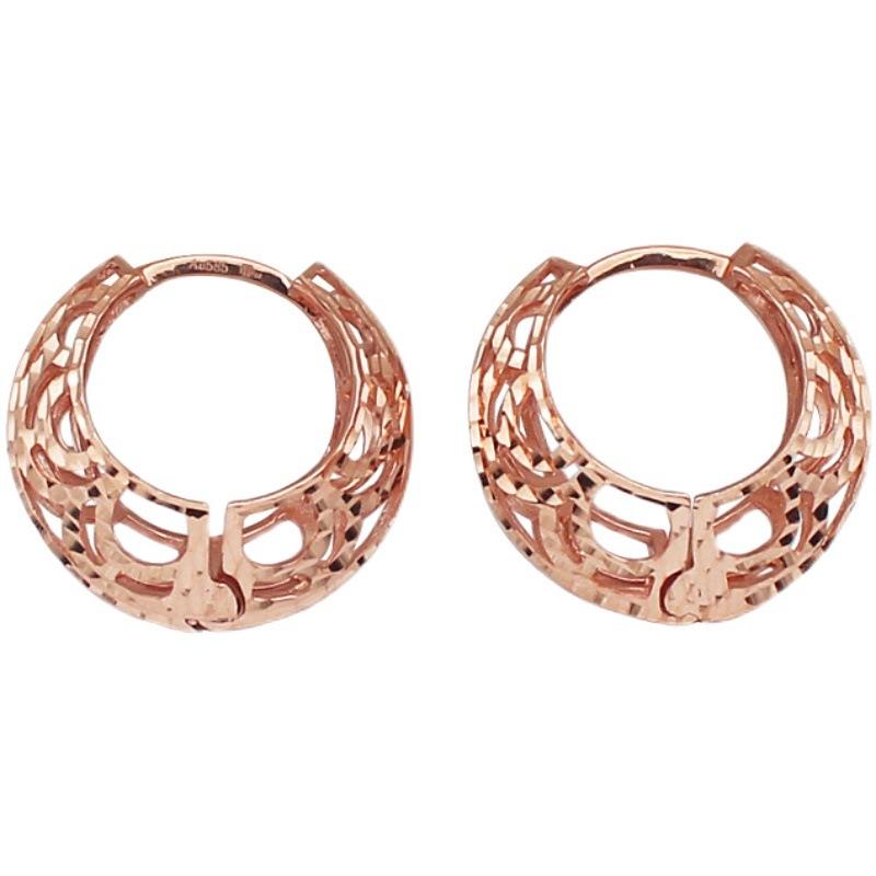 Purple Gold Hollow Earrings Women'S Earrings Simple And Exquisite Rose Gold Plated Earrings