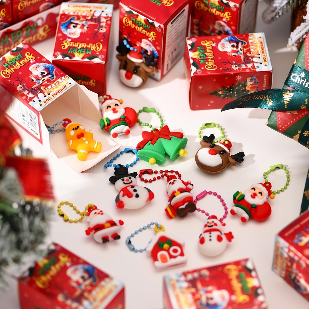24pcs Christmas Themed Party Key Ring Gift Pack Surprise Box Suitable As Christmas Gift Party Gift Best for Christmas