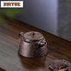 230ml Yixing Purple Clay Teapots Handmade Fish Cover Pot Raw Ore Coarse Sand Purple Jade Gold Sand Kettle With Filter Zisha Tea
