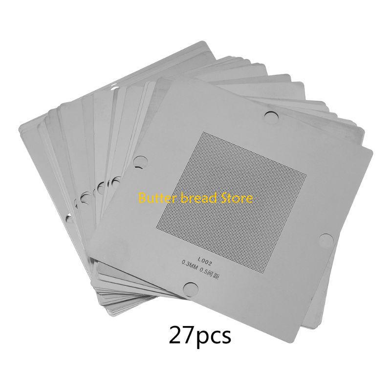 W89C 90x90mm BGA Reballing Stencil 10/27Pcs BGA Template Suitable Laptop