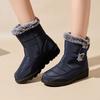 Cotton Shoes Women Big Size Ladies Snow Boots Padded Thickened High Top Casual Women's Boots Outdoor Hiking Cold Winter Shoes Fleece Anti-Slip Boots