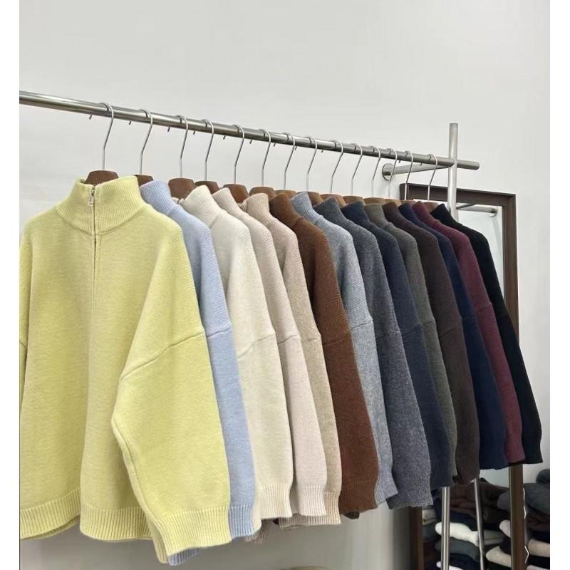 Übergroßer Strickcardigan Damen Übergröße Lockerer Schnitt Langarm Dick Warm Offene Vorderseite Mit Doppelreißverschluss