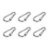 6pcs Spring Snap Hooks Stainless Steel Strong Bearing Capacity Key Chain Link Buckle for Camping 6MM