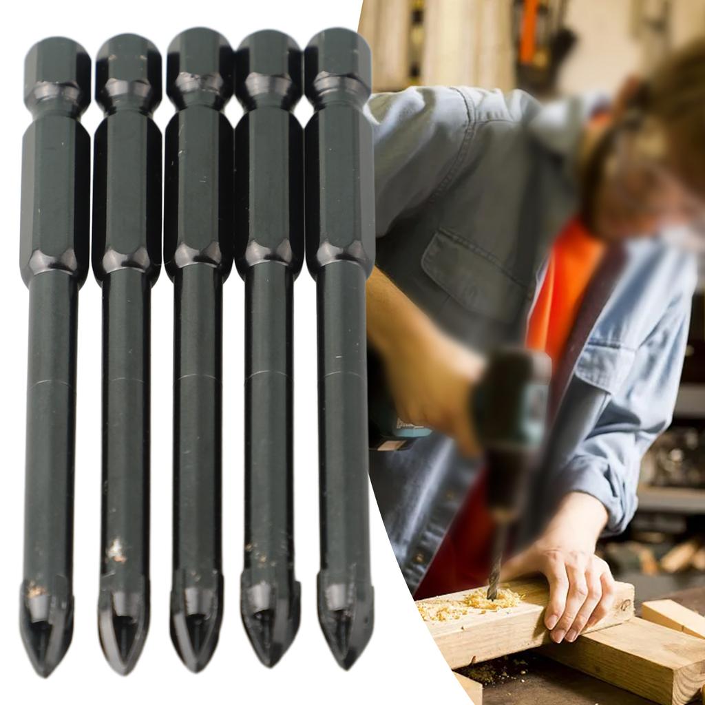 Marble Porcelain Brick Ceramic Glass Tile Hex Shank Drill Bits Black Triangular YG6X Alloy 74mm Multifunctional