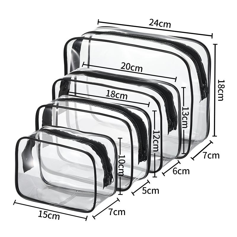 

Large-Capacity Waterproof PVC Travel Toiletry & Makeup Bag Set with Dry-Wet Separation - Four Pieces Extra Small 15*10*7cm