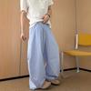Blau gestreiftes Kind fühlt sich nach altem Geld an fauler Sommer Säbelhose Koreanische Eis seide Hose locker Herren Weite Beine locker Freizeit