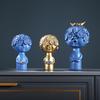 Nordic Flower Head Character Resin Adornments Home Livingroom Desktop Figurines Crafts Office Coffee Table Ornaments Decoration