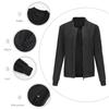Women Bomber Jacket Spring Autumn Thin Topcoat Loose Flight Jacket Long Sleeves Baseball Collar Zipper Outer Wear
