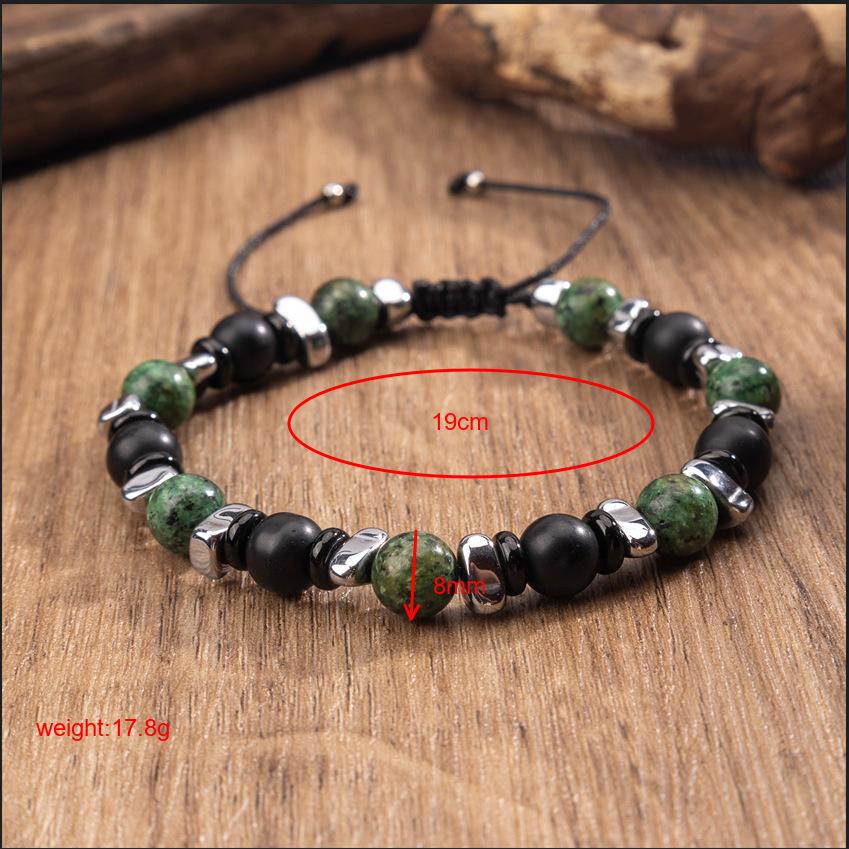 Natural Crystal Bracelet, Red and Green Gemstone, Woven Bracelet, Adjustable, DIY Bracelet, Accessory