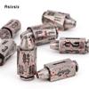 7 Pcs Silver Red Metal Bullet Black Number Sharp Edge Dice Polyhedral Dice Suitable for Role-Playing RPG Card Game