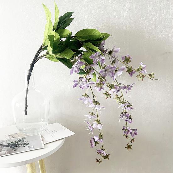 Simulated Green Plants High Simulation Lifelike Texture Faux Flower Bouquet with Realistic Veins Matte Leaves DIY Maintenance-Free Home Decor