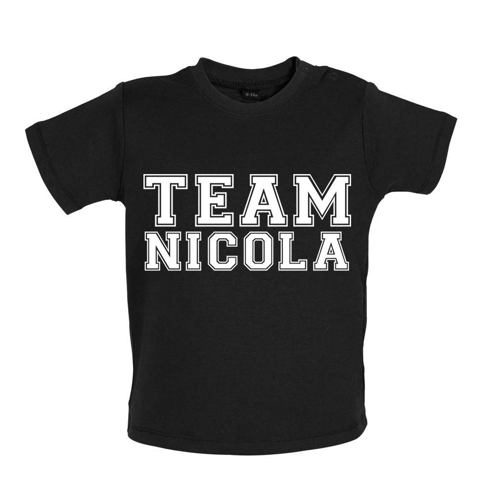 Team Nicola - Baby Kids Boys Girls Unisex T-Shirt / Babygrow - Gig Pop Tour Roberts Girls Singer Lyrics 110