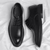 Black Round Toe Lace Up Men's Formal Shoes Spring Autumn Legitimate Leather Official 2025 Style Gentleman Trend Social Shoe Male
