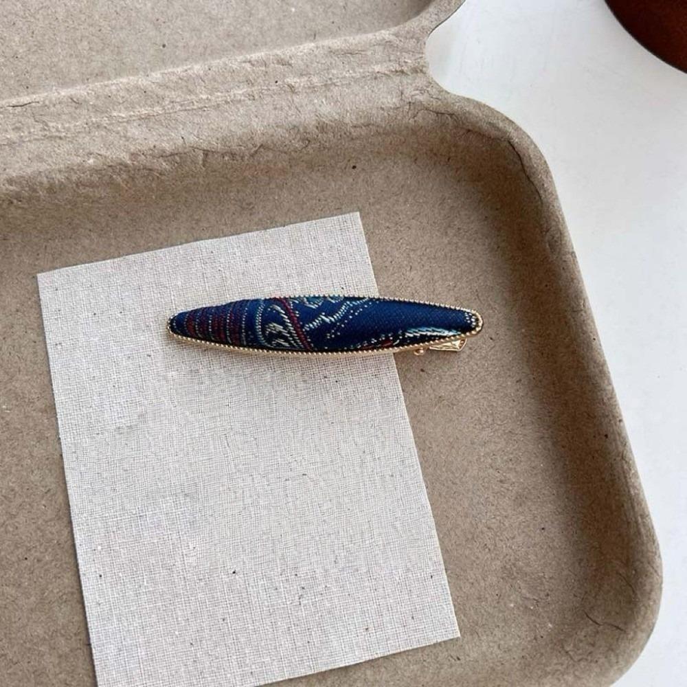 Gold Silk Fabric Songzhen Hair Clip Chinese Style Silk Hair Clip Vintage Pearl Inlay Hairpin Girls