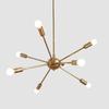 Mid‑Century Modern 8‑Light Brass Sputnik Chandelier – Ceiling Light Fixture