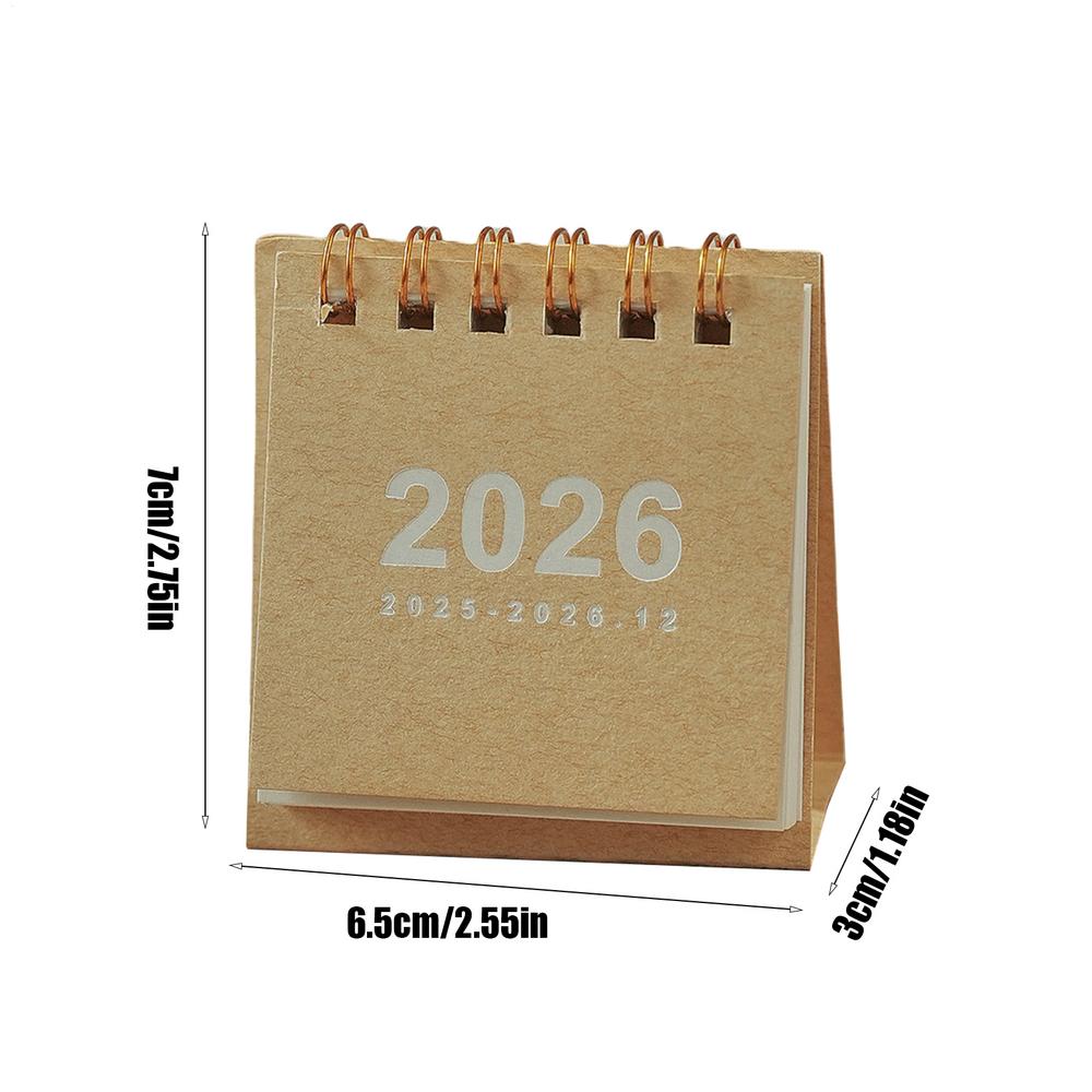 

2026 Mini Simple Desk Calendar from Jan to Dec Daily Scheduler Spiral-Bound Calendar for Desktop Decoration & Office Stationer