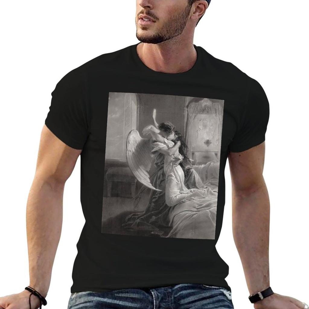 RoUnisextic Encounter by Mihaly von Zichy TShirt No Iron Casual Short Sleeve Top