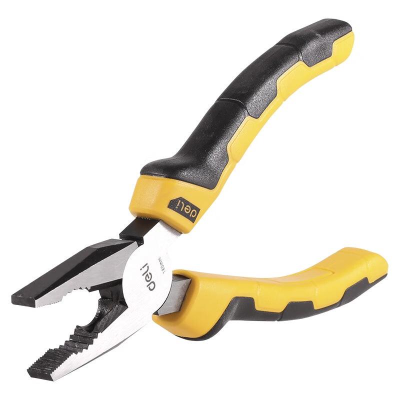 Deli Tools 6-Inch Flat Nose Cutting Pliers, Plastic Handle, High Carbon Steel, No. 55