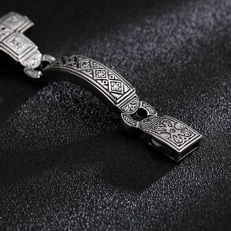 Braccialetti con Ciondolo Croce Grande Cristiana Uomo 20cm Acciaio Inossidabile Simbolo Misterioso Bracciale Amuleto di Preghiera Gioielli 2020