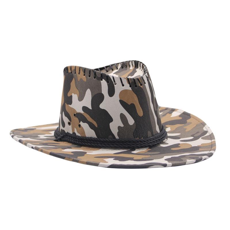 New Camouflage Jazz Hat Outdoor Men's Summer Beach Denim Hat Travel Big Brim Sun Protection Visor