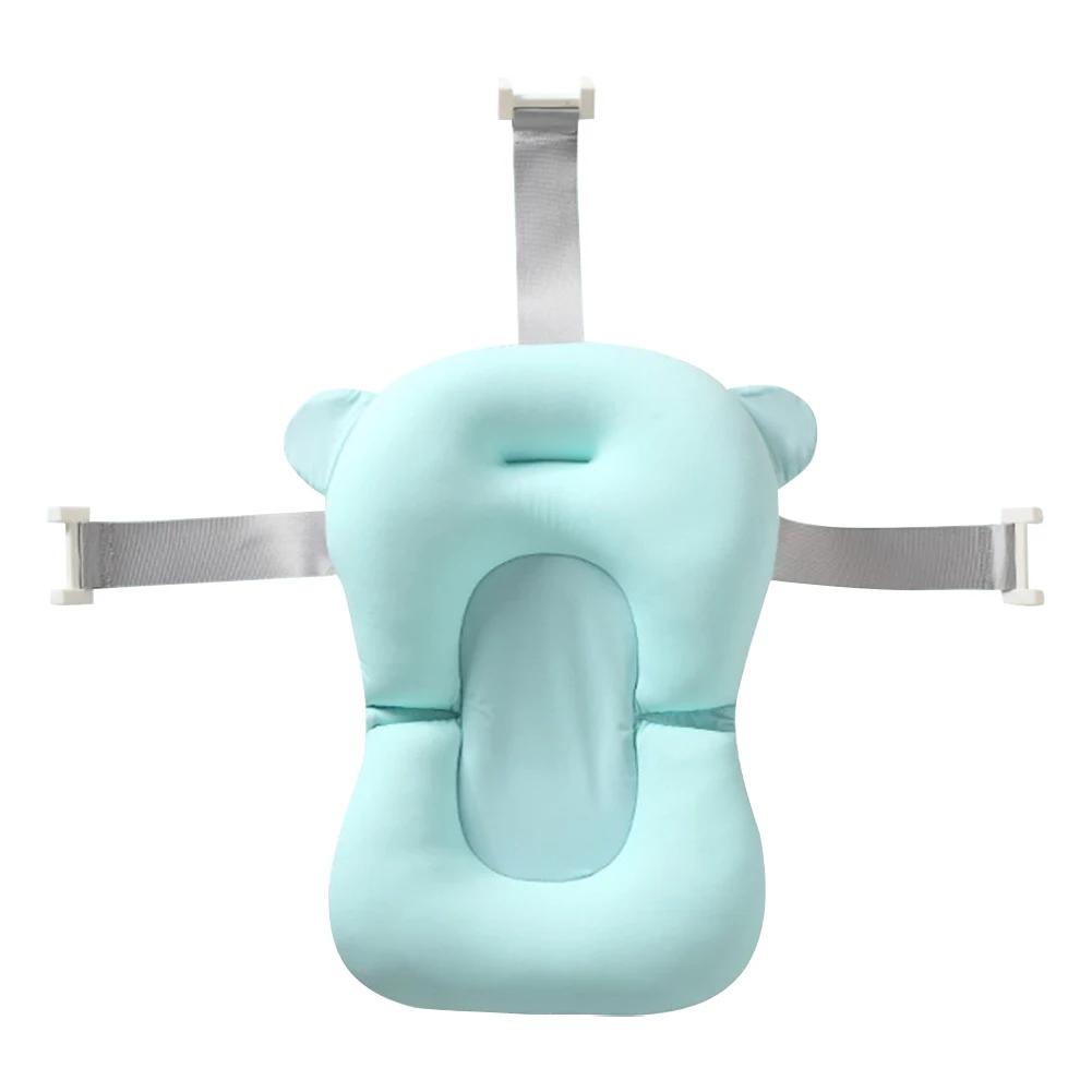 

Подушка для купания младенцев, противоскользящая, для новорожденных, переносная, обеспечивает комфорт и поддержку для ребенка 0-12 месяцев светло-синий