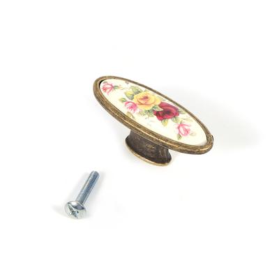 Flower Ceramic Bronze DIY Door Handles Cabinet Cupboard Drawer Knobs Pull Wardrobe 8#