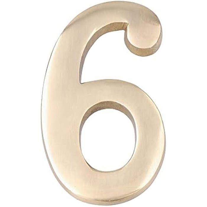 Numéro 6 laiton poli 10 cm fixation invisible