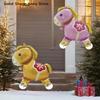 4D Cartoon Foil Balloons Horse Stand Walking Balloon Birthday Party Decoration With Wheel For Kids Baby Shower