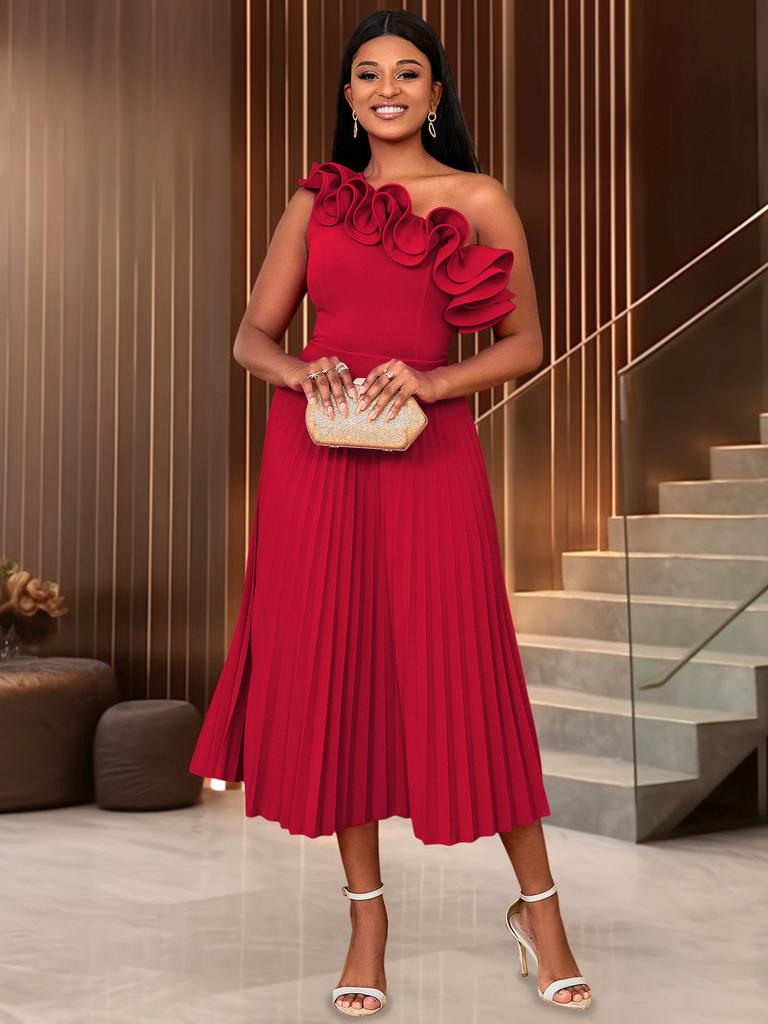 green emerald velvet dress Collins Satin Pleated Dress main image 1