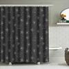 Floral Print Shower Curtain Waterproof Home Decor Bathroom Decoration Black With White Flowers Black/White