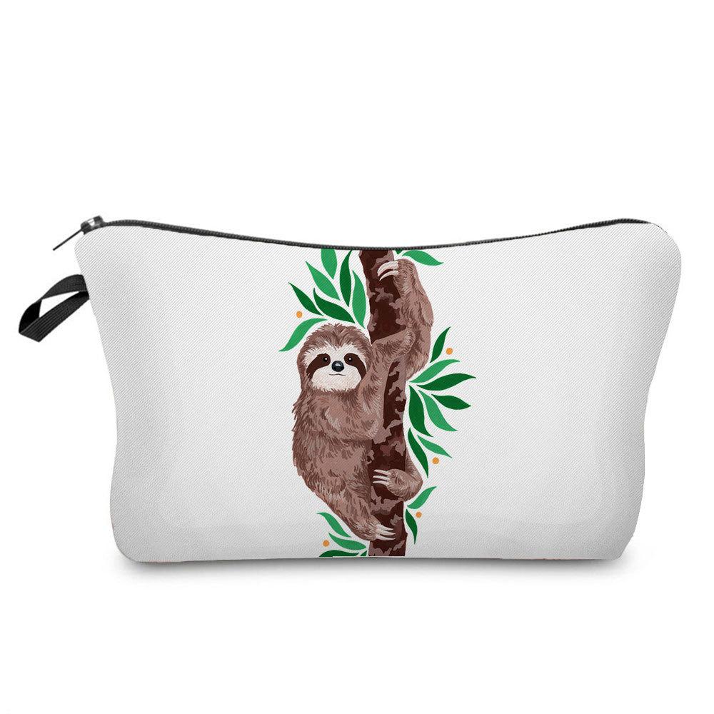 Women Sloth Print Cosmetic Bag Toiletries Organize Travel Storage Case 6403