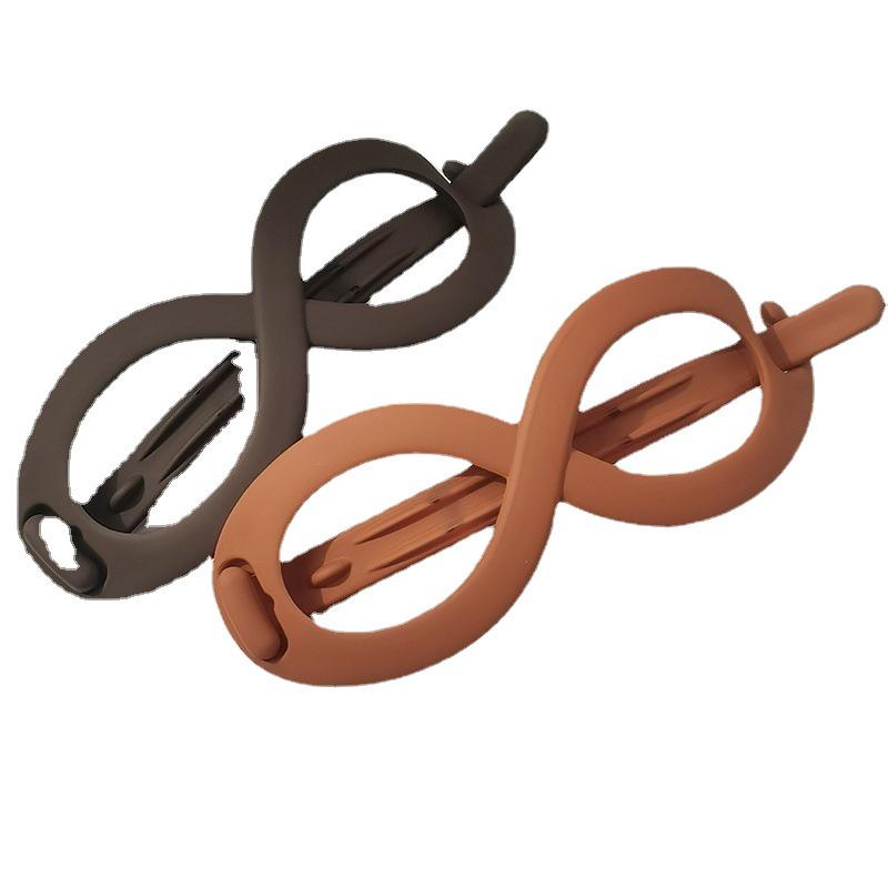 Wsuwka do włosów w kształcie ósemki do kucyków i koków - Prosty duży klips ozdobny do włosów