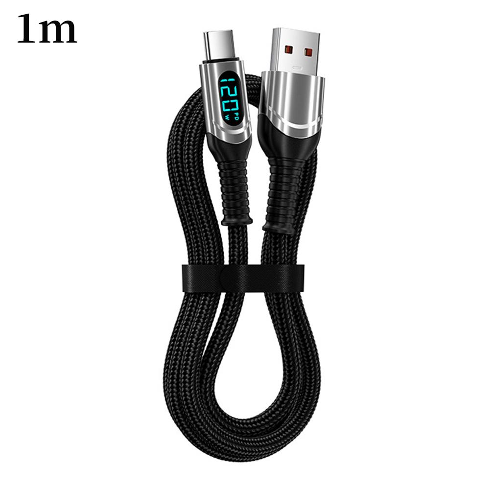 

1/2M PD120W Super Charge Data Cable With Digital Display USB Type-C for iphone 17/16/15 For Xiaomi,Samsung