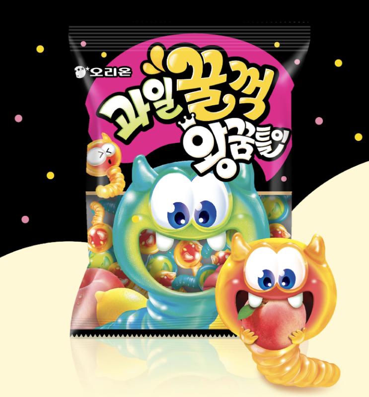 Orion King Gummy Worms – Korean Giant Fruit Jelly 75g