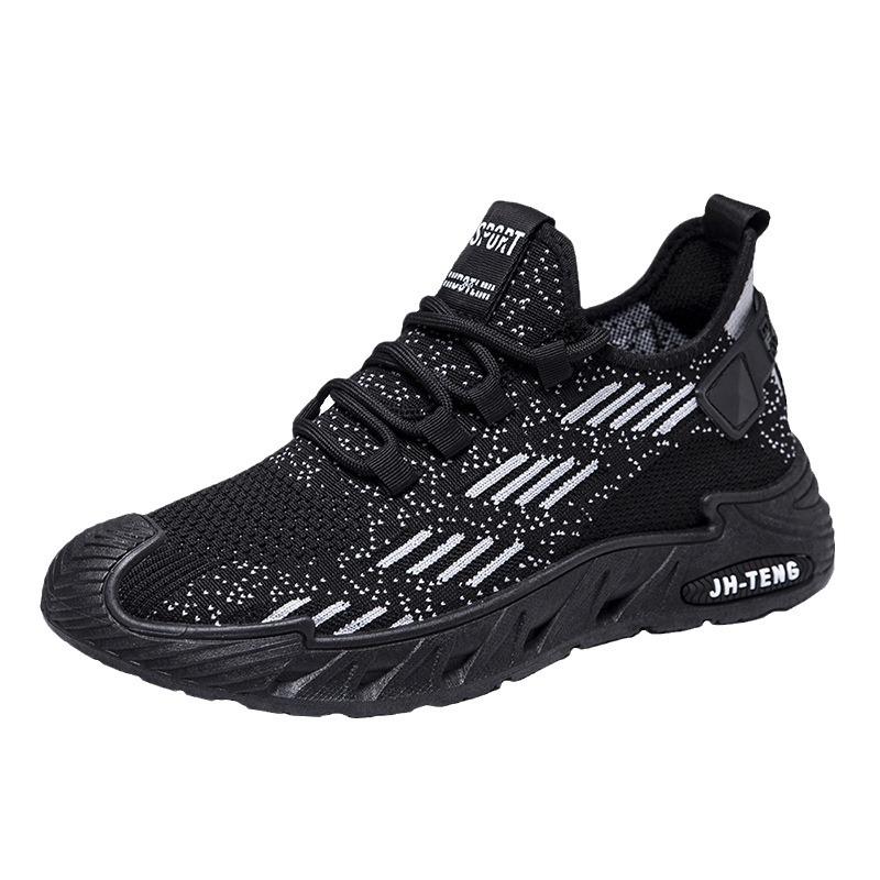 Lightweight fashion casual men's shoes temperament versatile black comfortable mesh breathable sports shoes young student shoes