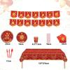 Paper Spring Festival Disposable Tableware Chinese New Year Table Decoration  New Year Theme Party