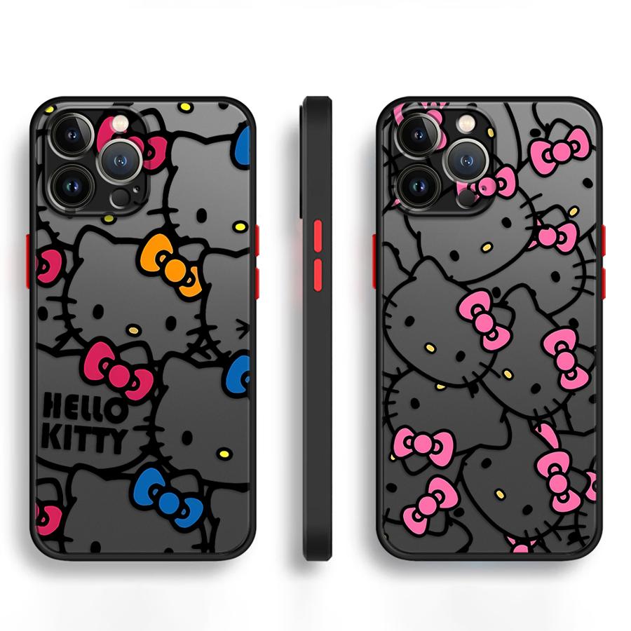 Case for iPhone 15 16 14Plus XS Max 12 13 11 Pro Max 13 Mini 7 8 17 Air Soft Cover Cartoon Hello Kitty