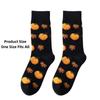 2 Pairs Soft Warm Mid-calf Socks Pumpkin Pattern Women's Stockings New Autumn Socks  Fall Costume
