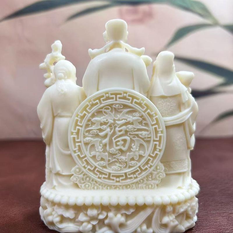 Fu Lu Shou sculptures and Figurines Chinese Mythological Figures Home Room Office Wealth Luck Feng Shui Decor Gift