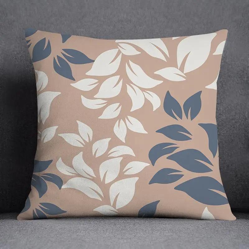 Nordic Flower Geometric Pattern Decorative Square Pillowcase Home Office Cushion Cover