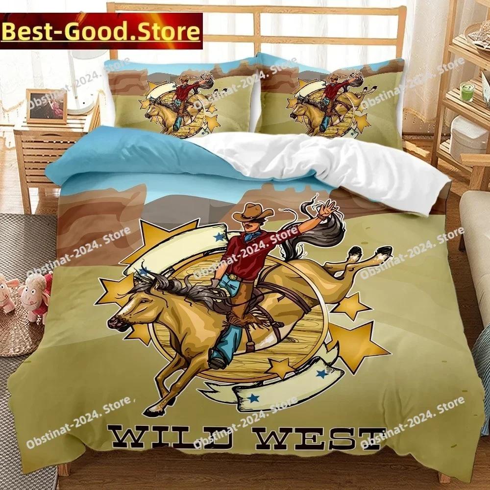 AHSNME Amerikan Batısı Kovboy Yorgan Kılıfı (Vahşi Batı Filmi Teması) Yatak Takımı GunHorseCowboy Yorgan Kılıfı Setleri ropa de cama