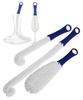 S.fields.inc Bottle Brush and Long Sponge Set of 3 for Cleaning Water Bottles, Decanters, Shishas, and Wine Glasses