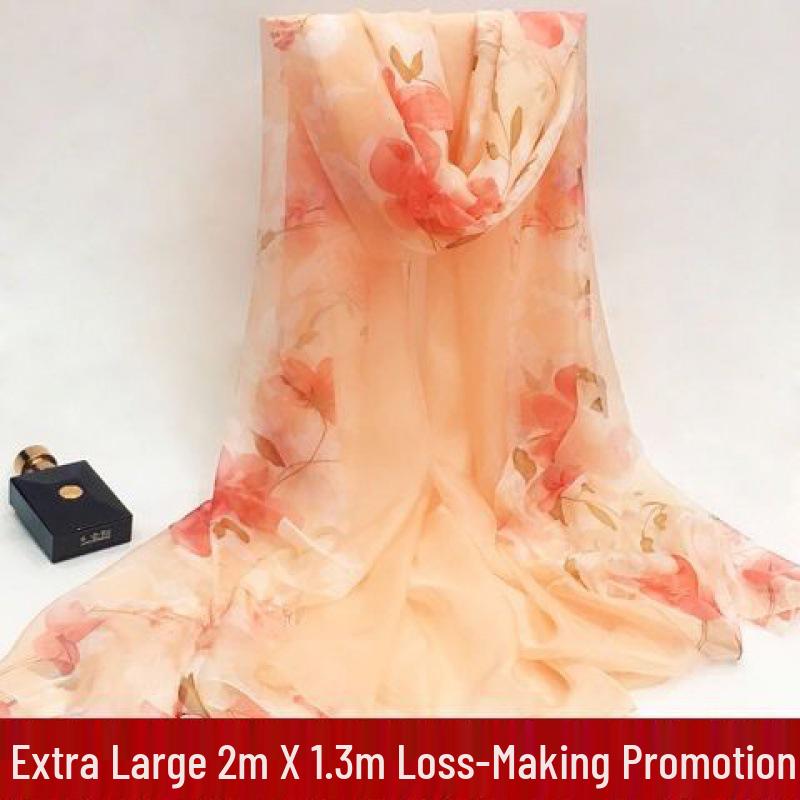 Women's Lightweight Silk Scarf - Spring/Fall Sun Protection, Extra Large Beach Towel & Dance Wrap