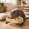 Cat Shaped Elevated Cat Bowl Stainless Steel Cat Feeding Dish Dog Food Container  For Cats