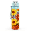 1PC Vibrant Mixed Sunflower Daisy Print 750ml Color Plastic Sports Water Bottle Leakproof Flip Straw Lid Suitable for Sports Office Home Use