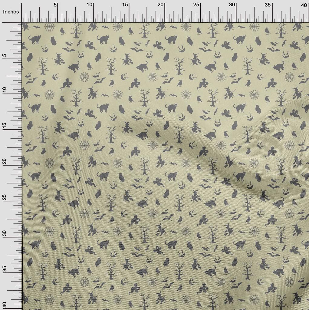 oneOone Cotton Flex Dusty Green Fabric Halloween Diy Clothing Quilting Fabric Print Fabric By Yard 40 Inch