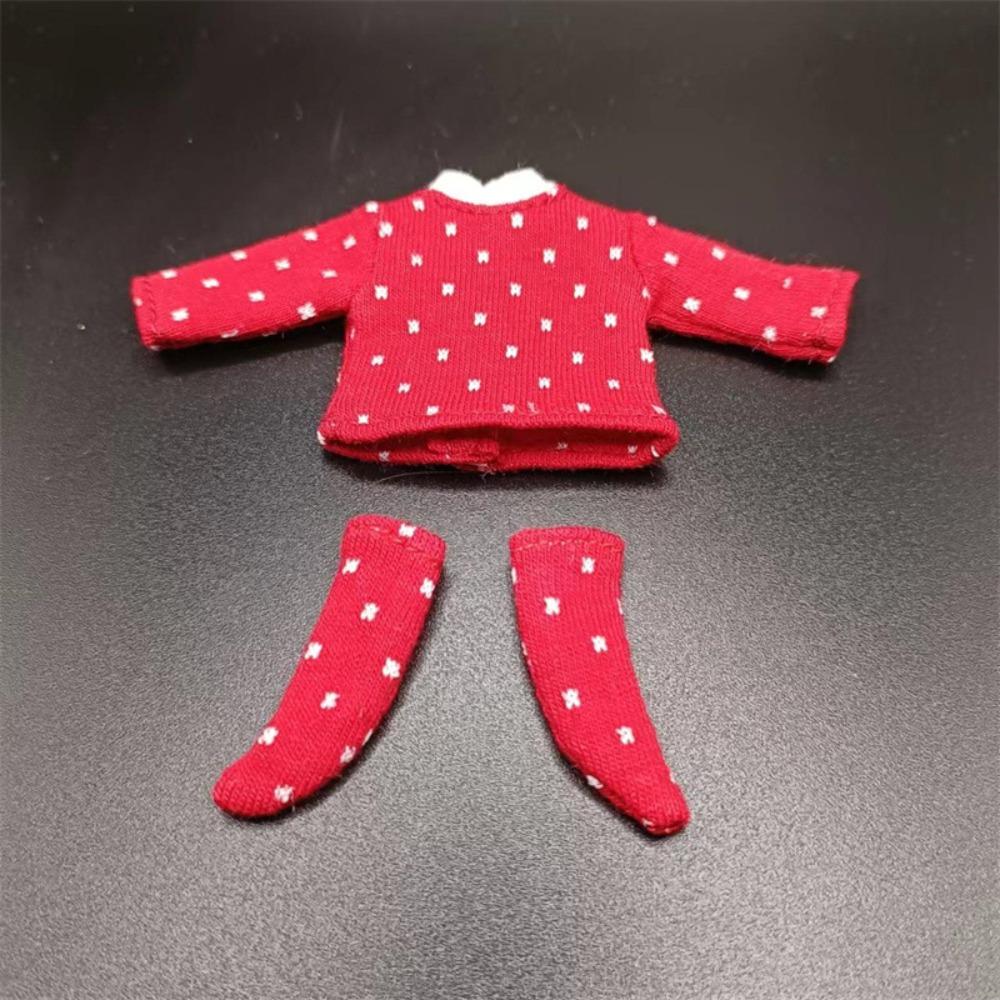 

Mini Socks Doll Dot Blouse Suit Tops OB11 Bottoming Shirt GSC YMY Obitsu 11 Clothes 1/12 BJD