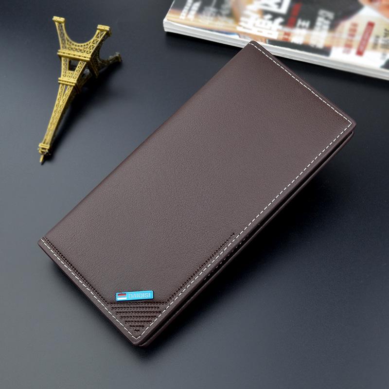 

Длинный мужской кошелек: Элегантный, молодежный дизайн, мягкая текстура, много слотов для карт, большая емкость. темно-коричневого