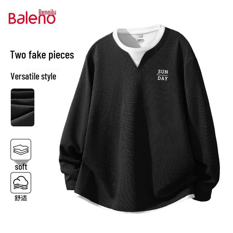 

Мужская футболка Baleno свободного кроя с вафельной текстурой, имитирующая двухслойность, с длинным рукавом L