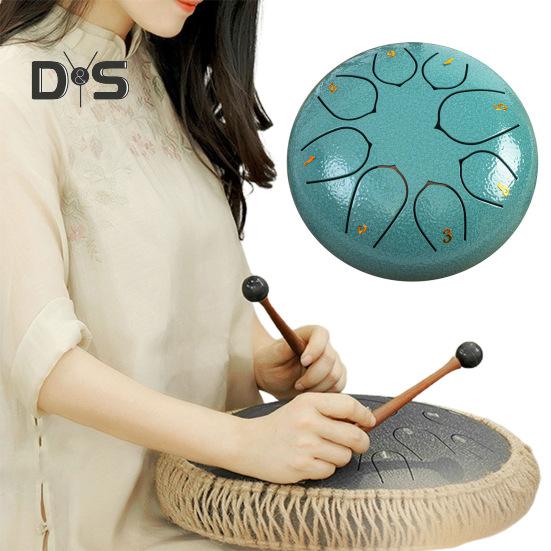 Steel Tongue Drum Rain Chime Hand Drums Sound Healing Instruments Chakra Tank Drum for Musical Education Meditation Yoga Zen